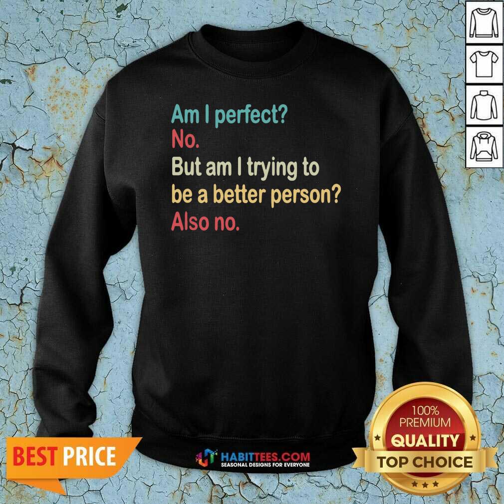 Funny Am I Perfect No Am I Trying To Be A Better Person Vintage Shirt