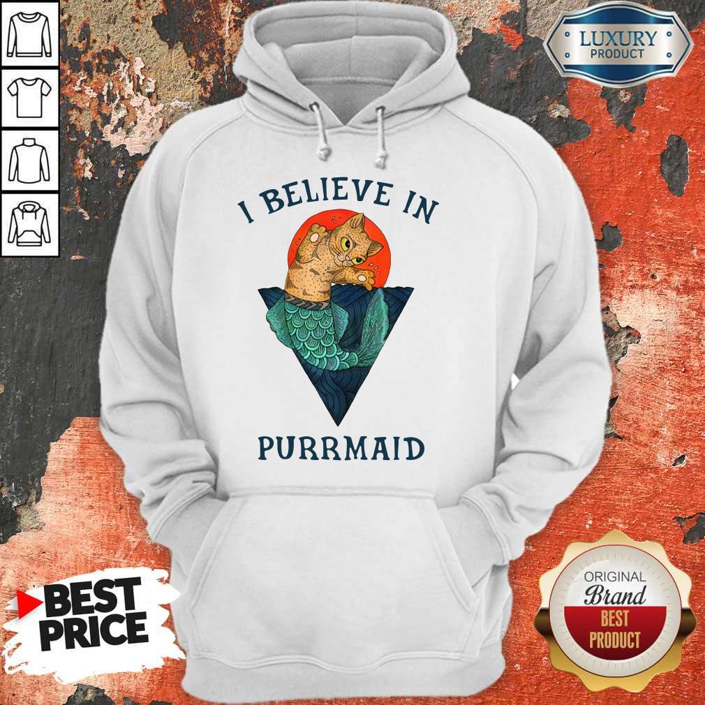 Funny Cat I Believe In Purrmaid Sunset Shirt
