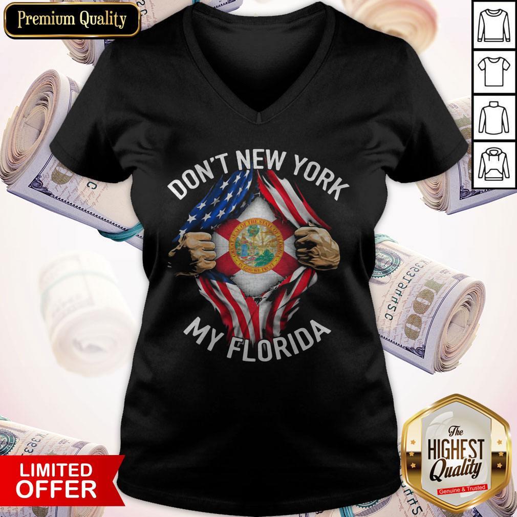 Funny Don't New York My Florida Blood Inside Me American Flag Shirt