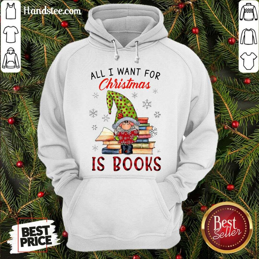 Funny Gnome All I Want For Christmas Is Books Shirt