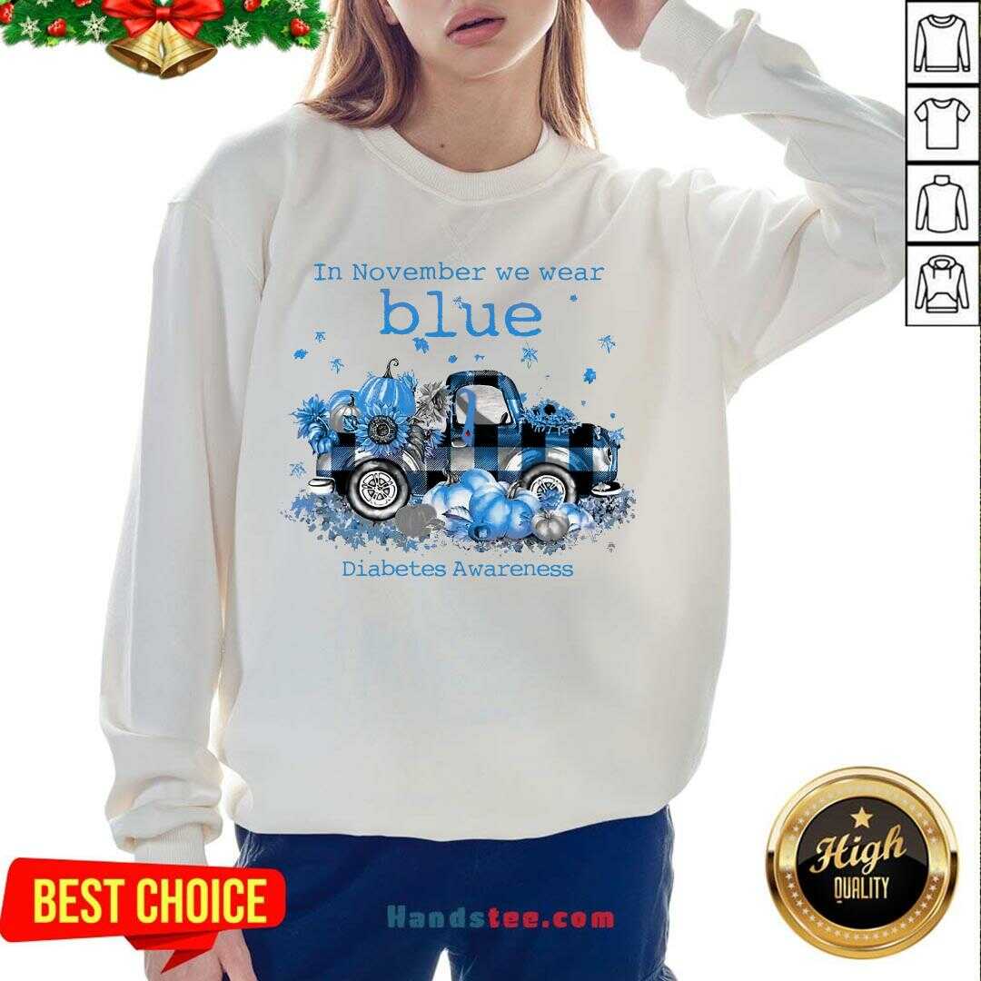 Funny In November We Wear Blue Pumpkin Shirt