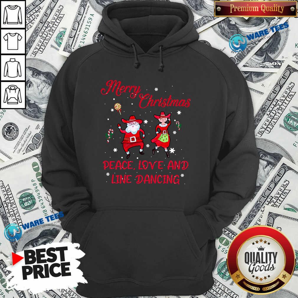 Funny Merry Christmas Peace Love And Line Dancing Shirt