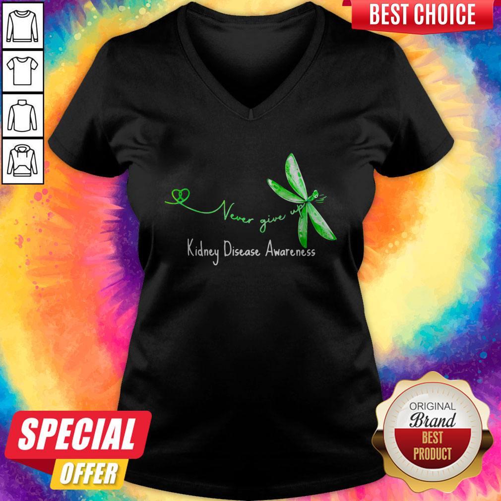 Funny Never Give Up Kidney Disease Awareness Butterfly Shirt