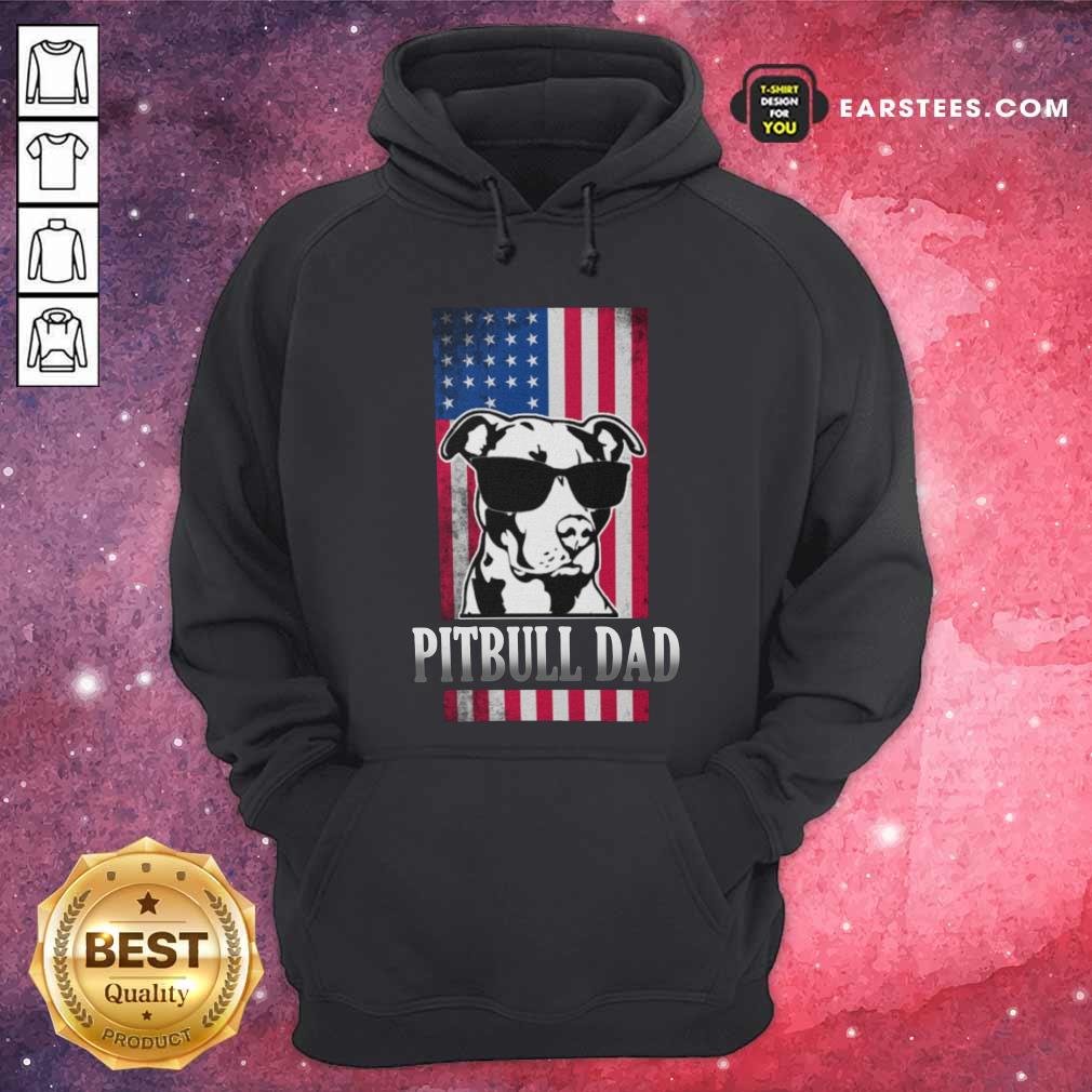 Funny Pitbull Dad American Flag Shirt