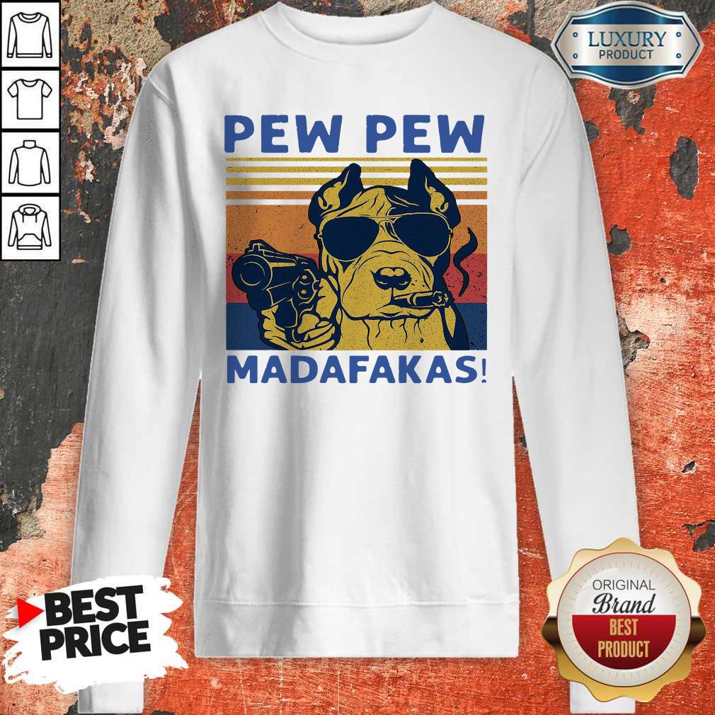 Funny Pitbull Pew Pew Madafakas Vintage T-Shirt