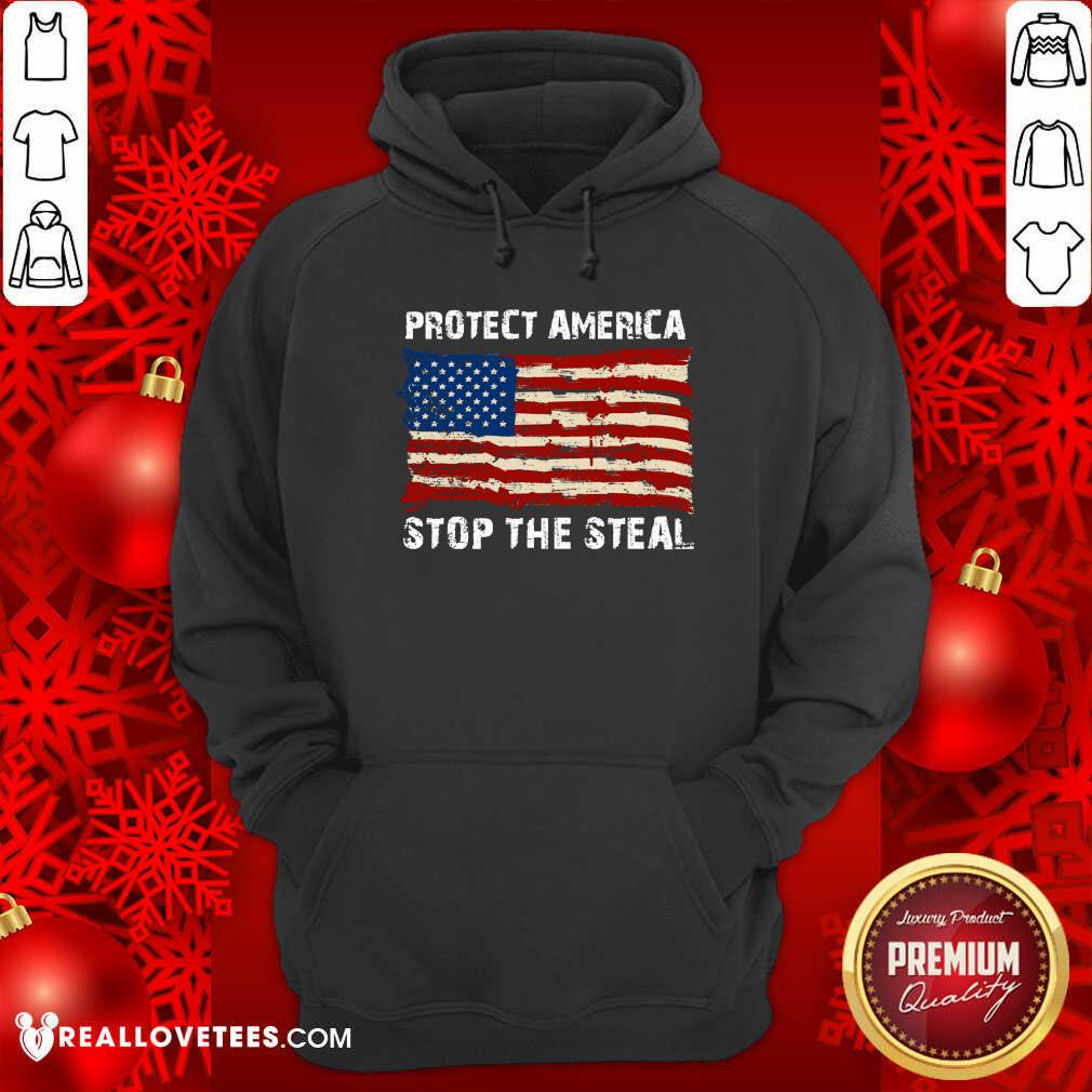 Funny Protect America Stop The Steal Voter Fraud Trump 2020 Us Flag Shirt