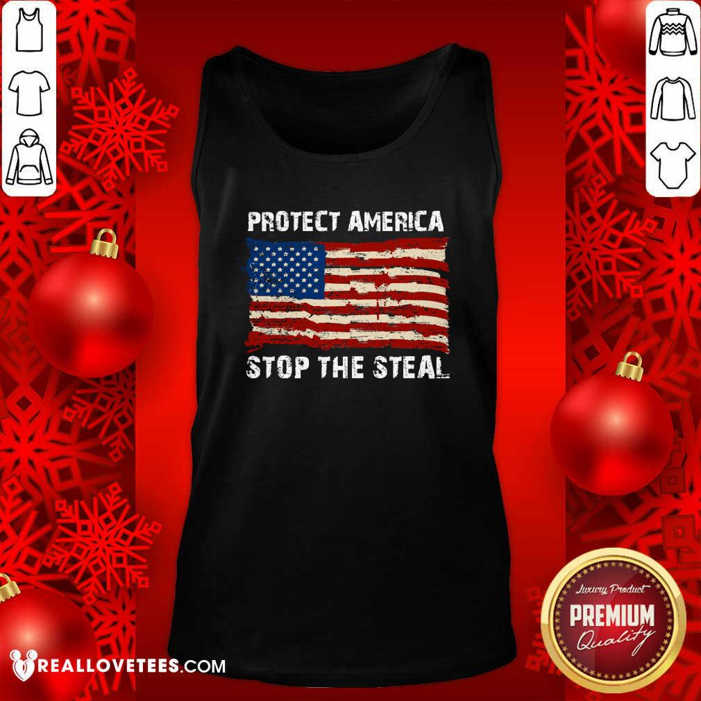 Funny Protect America Stop The Steal Voter Fraud Trump 2020 Us Flag Shirt