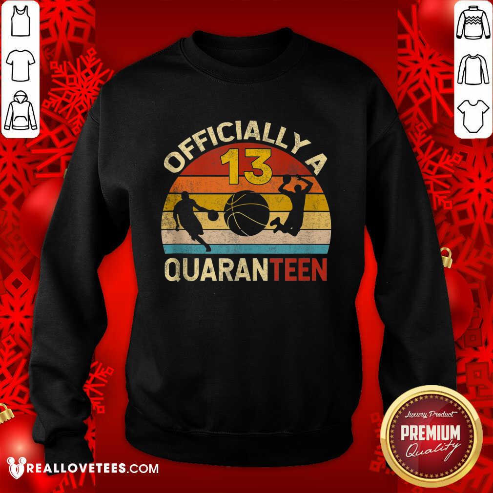 Funny Quaranteen 13th Birthday Basketball Vintage Shirt