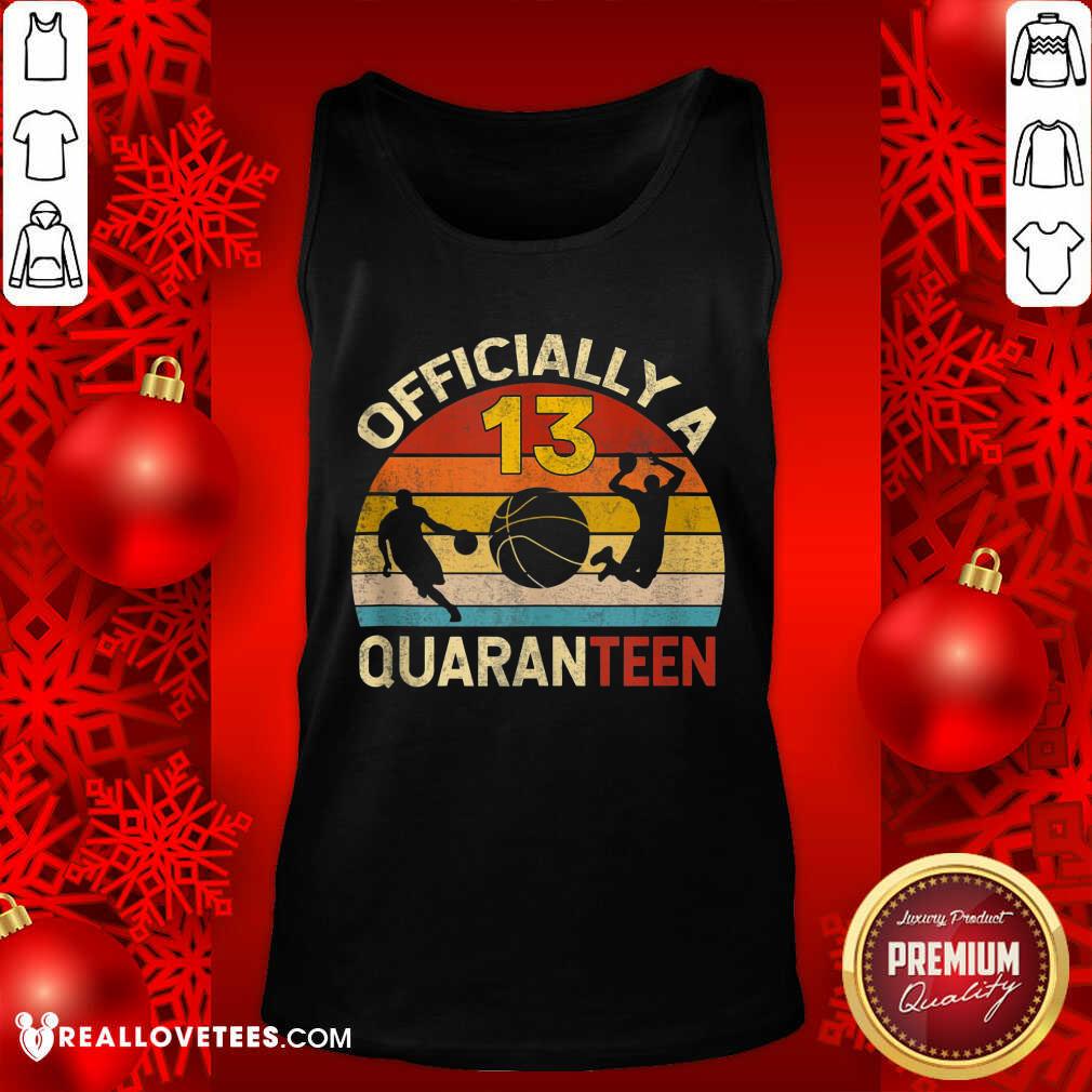 Funny Quaranteen 13th Birthday Basketball Vintage Shirt