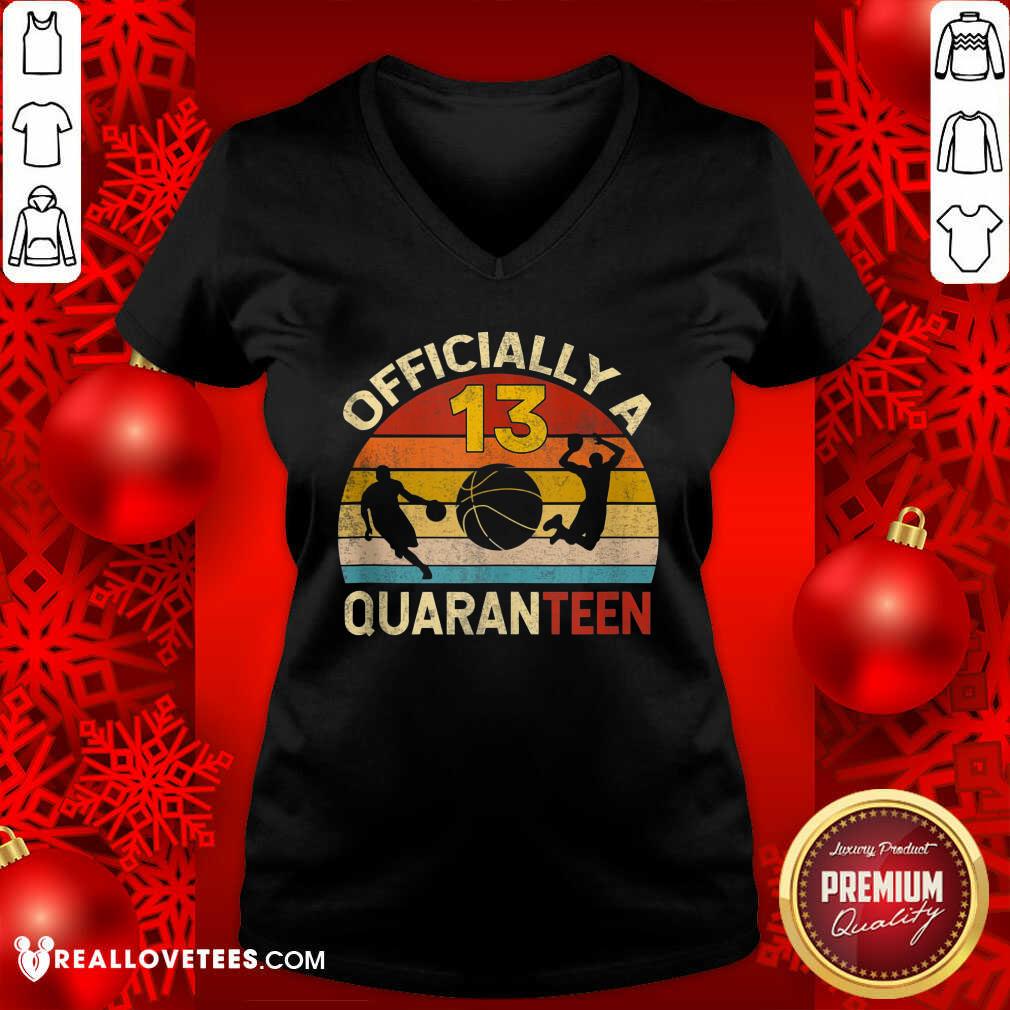 Funny Quaranteen 13th Birthday Basketball Vintage Shirt