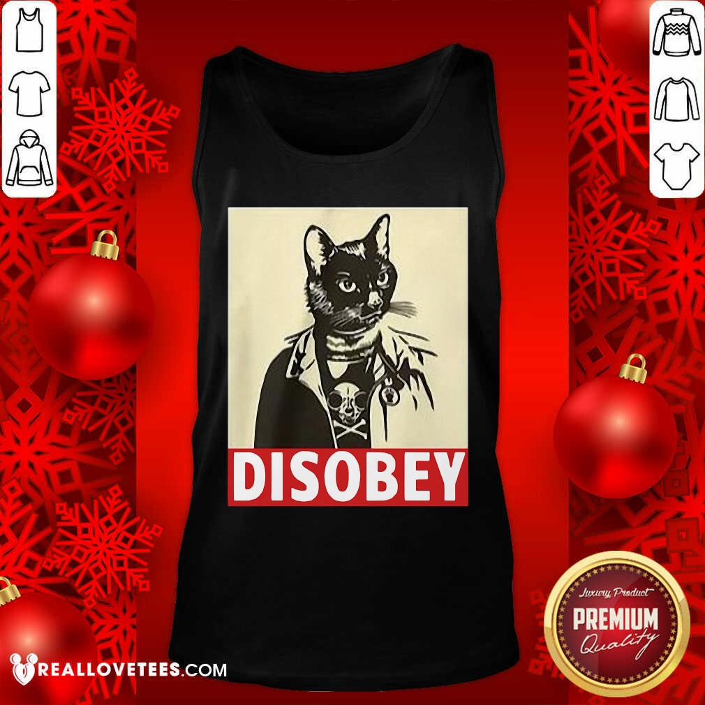 Funny Radical Cat Disobey Shirt