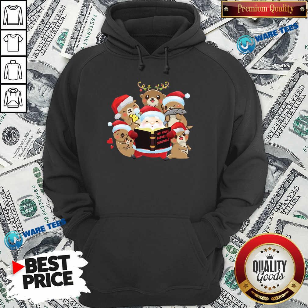 Funny Santa And Sloth Reindeer The Night Before Christmas Shirt