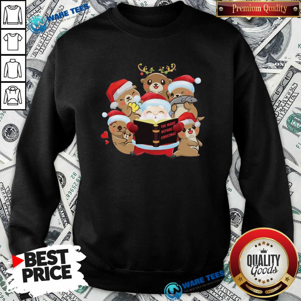 Funny Santa And Sloth Reindeer The Night Before Christmas Shirt