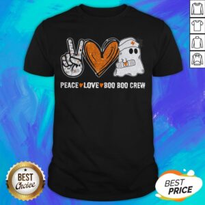 Diamond Peace Love Boo Boo Crew Ghost Nurse Halloween Shirt