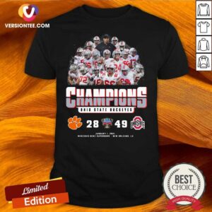 Hot 2021 Champions Allstate Sugar Bowl Ohio State Buckeyes 49 28 Clemson Shirt
