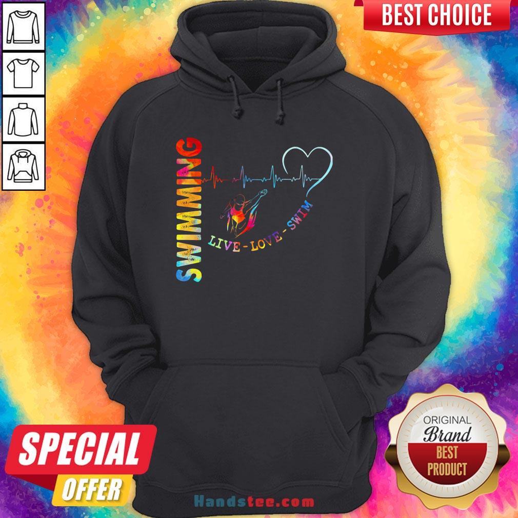 Colorful Swimming Live Love Swin Heart Beat Shirt