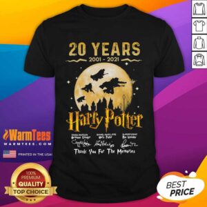Good 20 Years 2001 2021 Of Harry Potter Signature Thank You For The Memories Shirt
