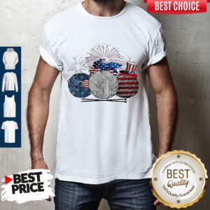 Top Knitting Yarn Firework American Independence Day Shirt