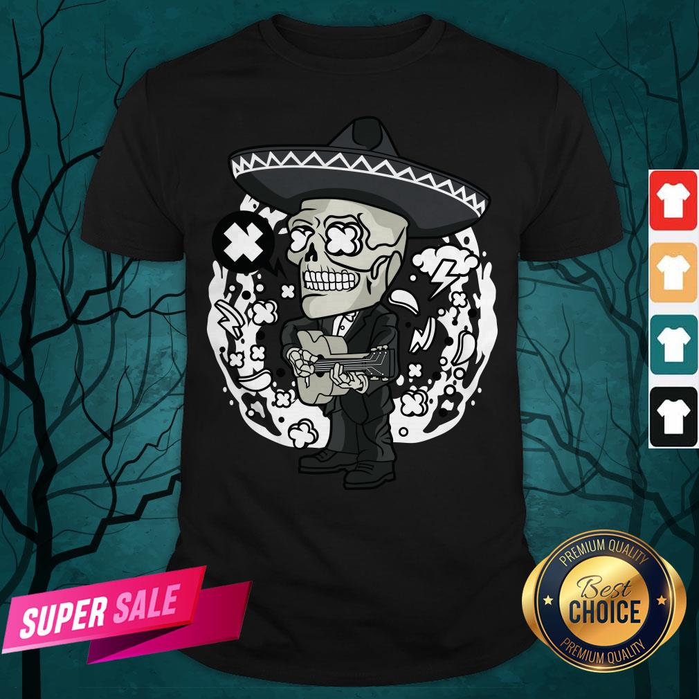 Gentlemen Skeleton Play Guitar Day Of The Dead In Mexican Holiday Shirt