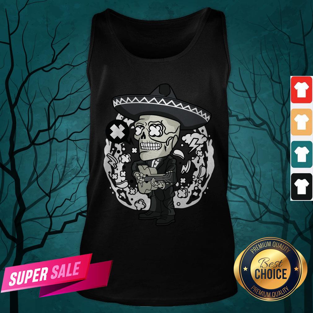 Gentlemen Skeleton Play Guitar Day Of The Dead In Mexican Holiday Shirt