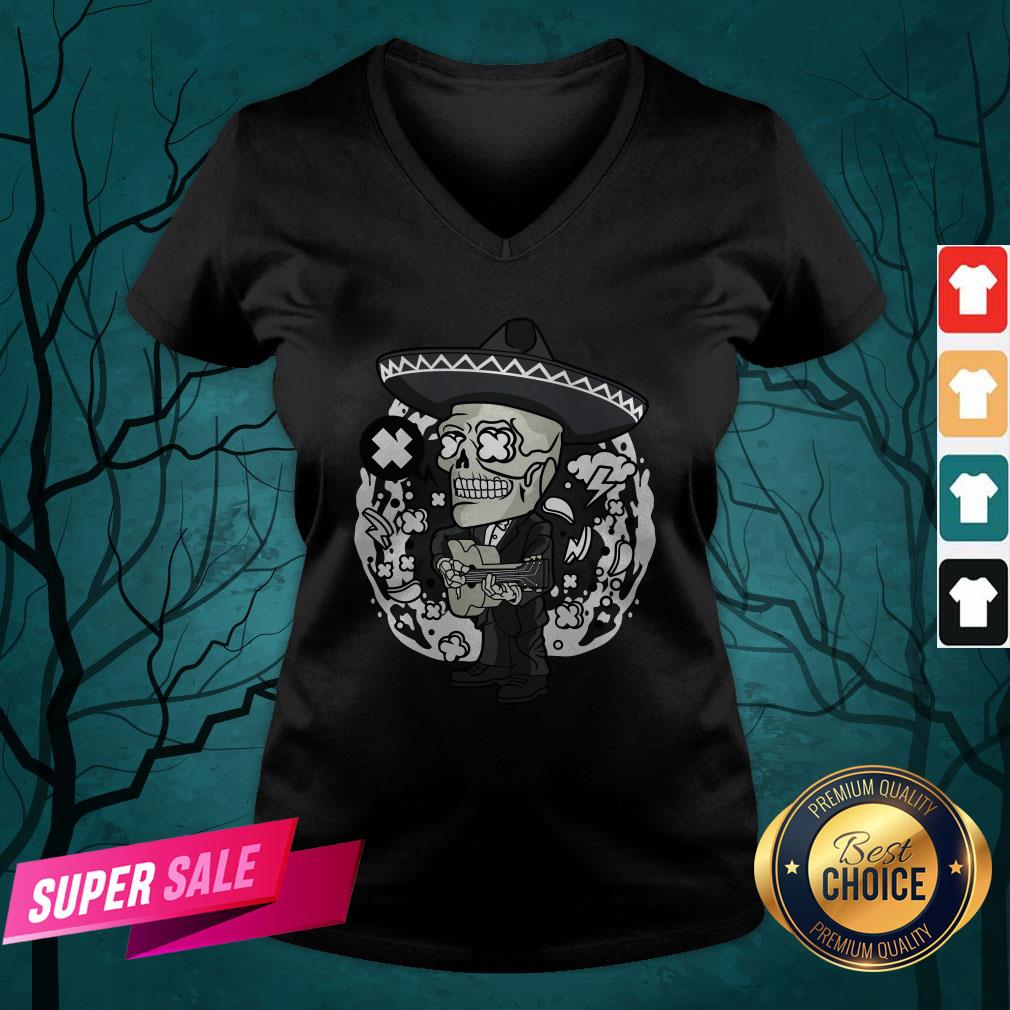 Gentlemen Skeleton Play Guitar Day Of The Dead In Mexican Holiday Shirt