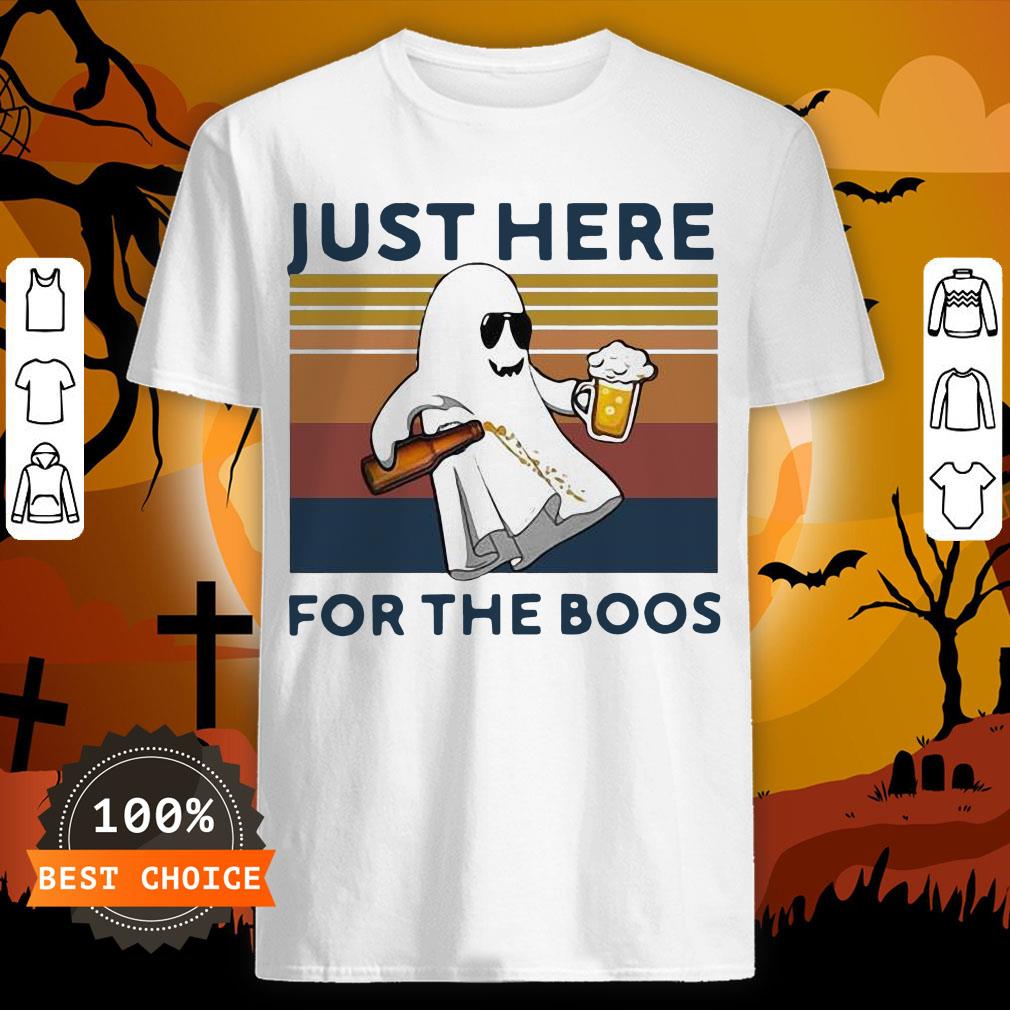 Ghost Beer Just Here For The Boos Vintage Retro Shirt