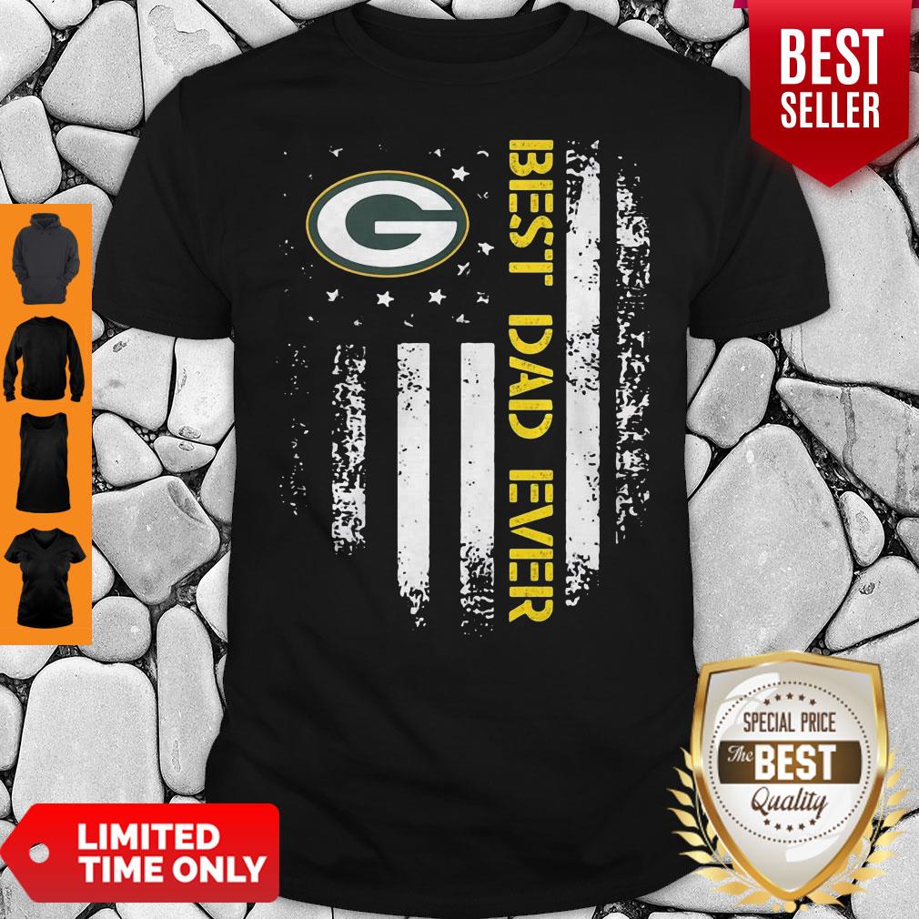 Good Green Bay Packers Best Dad Ever American Flag Shirt