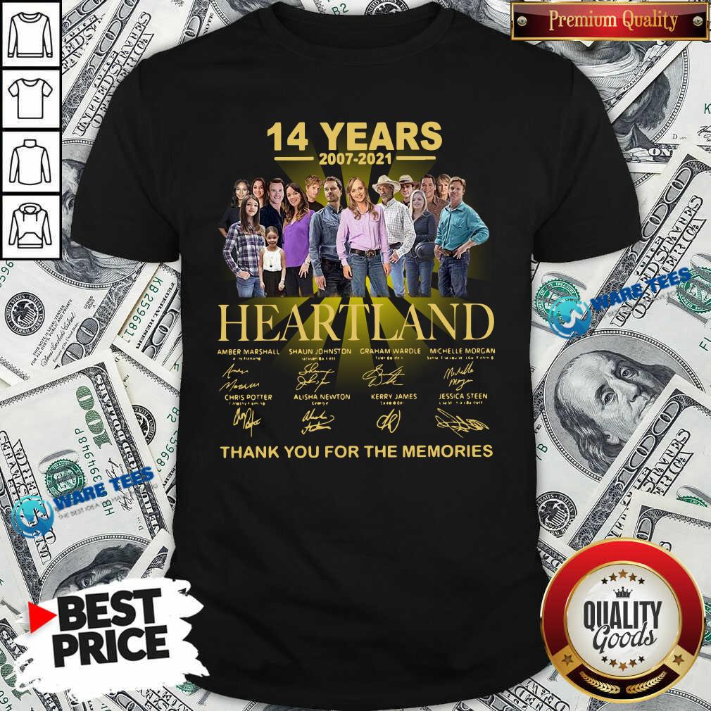 Good Heartland 14 Years 2007 2021 Thank You For The Memories Signatures Shirt