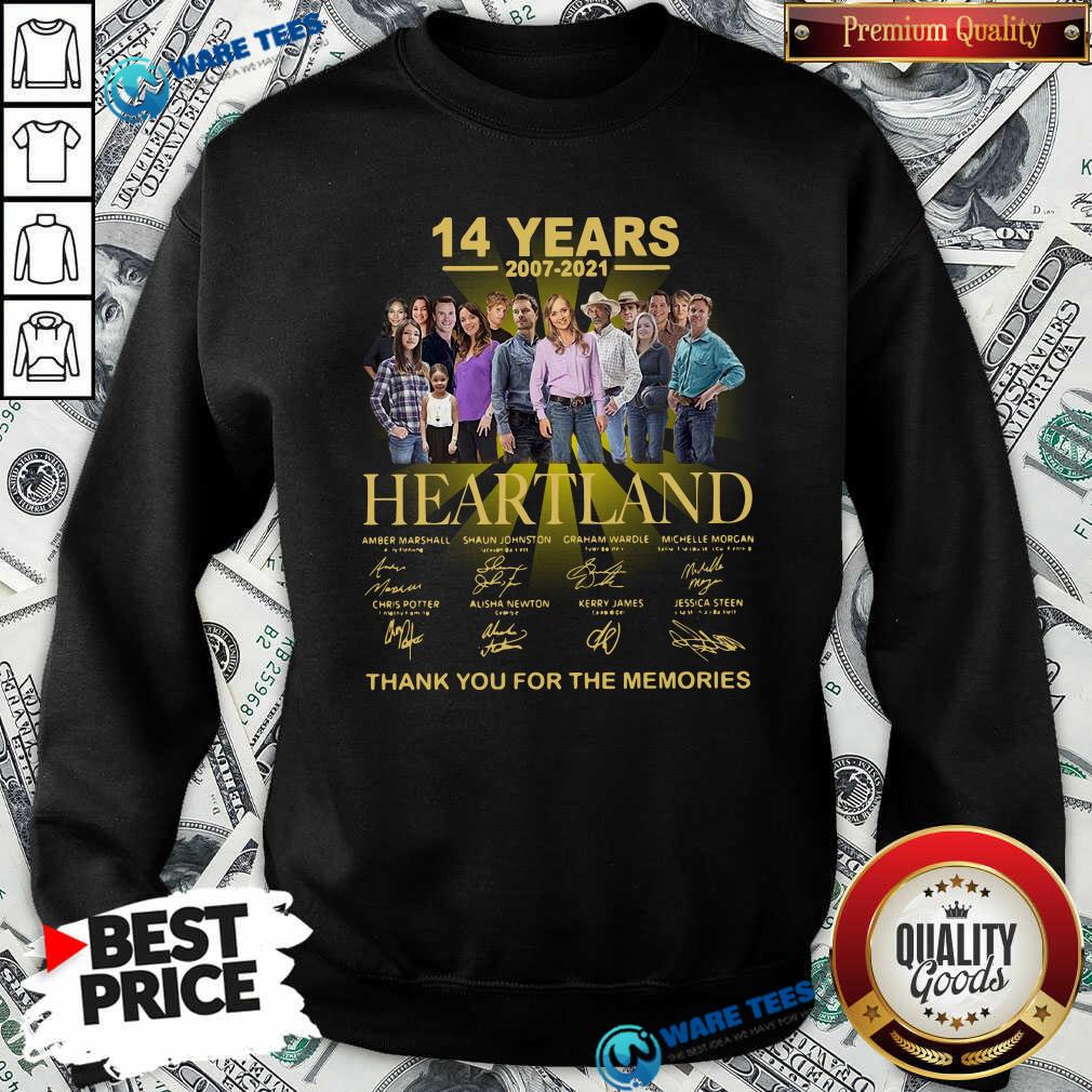 Good Heartland 14 Years 2007 2021 Thank You For The Memories Signatures Shirt