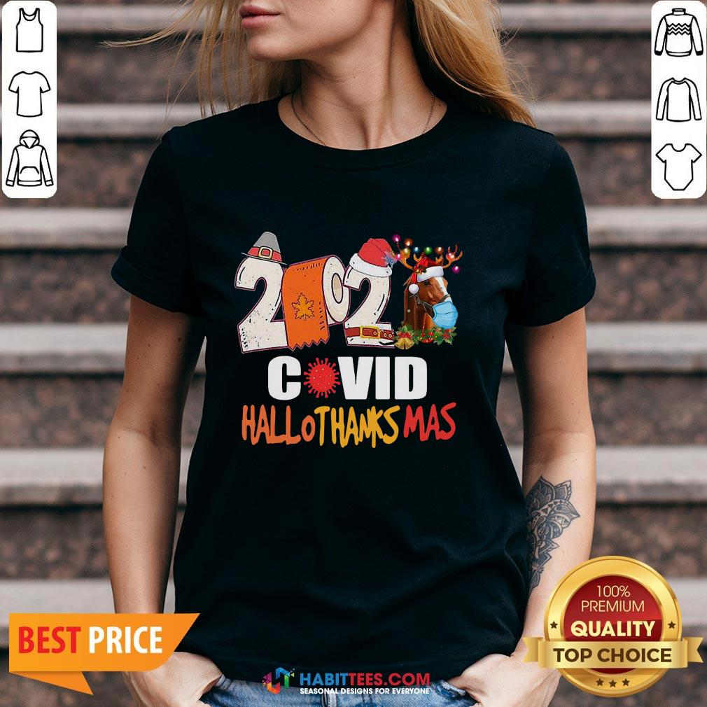 Good Horse Face Mask 2020 Toilet Paper Reindeer Covid 19 Hallothanksmas Shirt