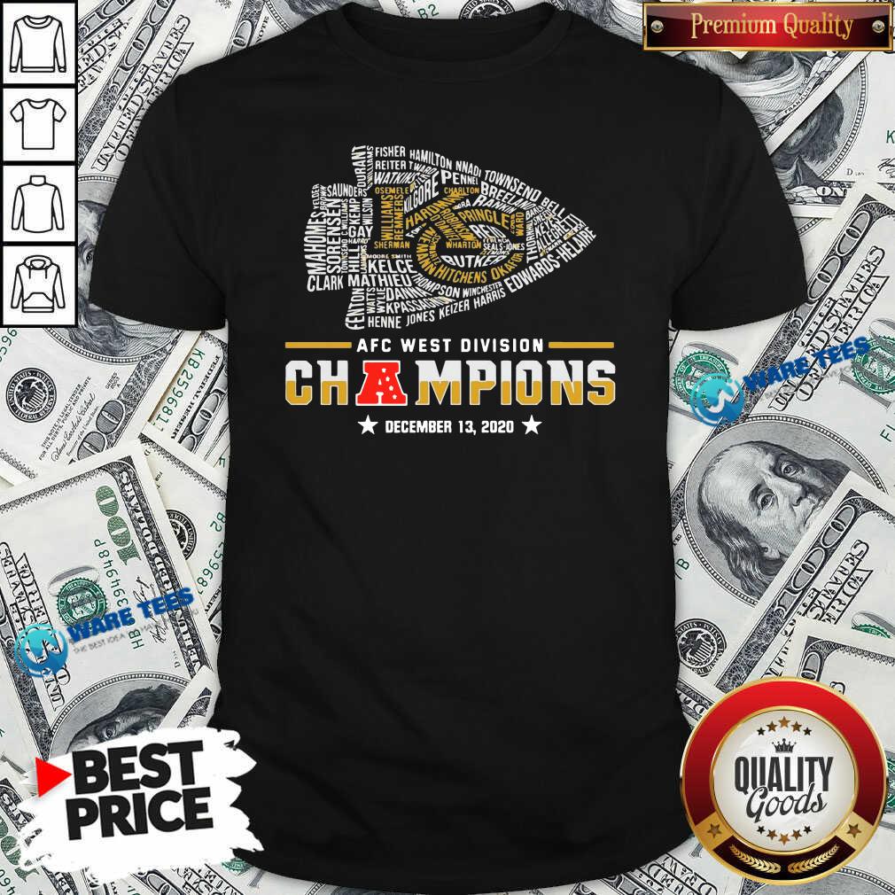 Good Kansas City Chiefs Afc West Division Champions December 13 2020 Shirt
