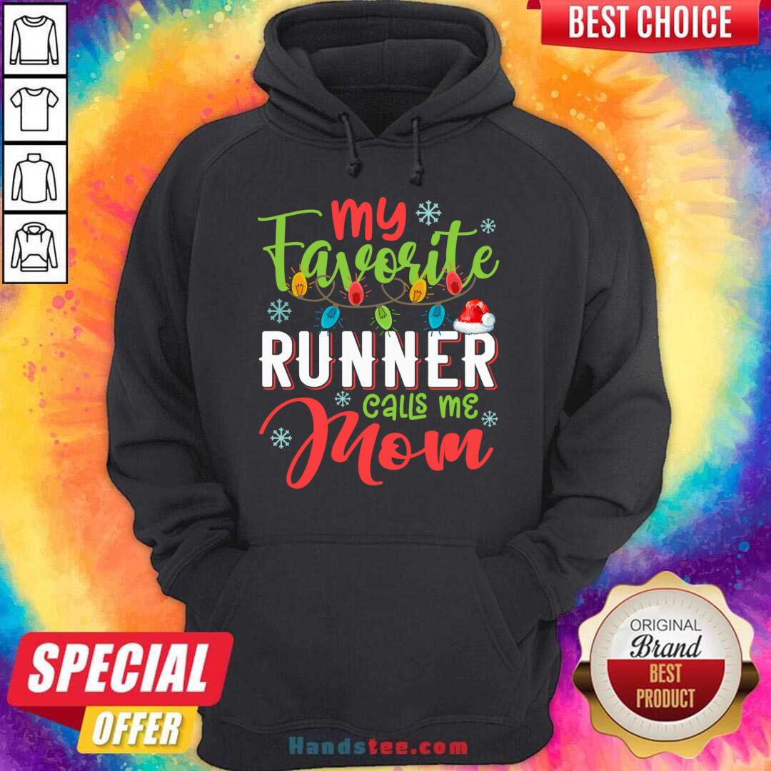 Good My Favorite Runner Calls Me Mom Xmas Light Christmas Gift Shirt