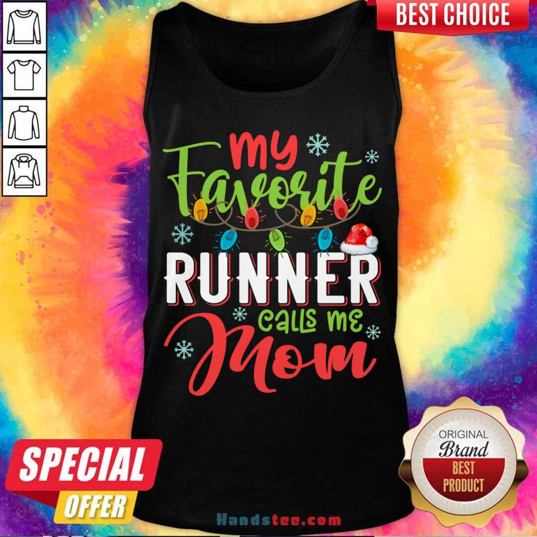 Good My Favorite Runner Calls Me Mom Xmas Light Christmas Gift Shirt