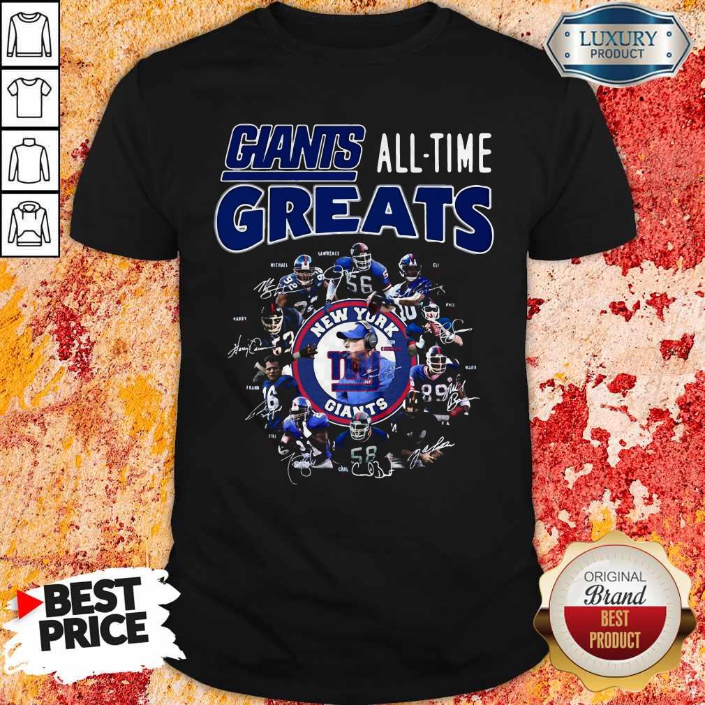 Good New York Giants Football All Time Greats Players Signatures Shirt