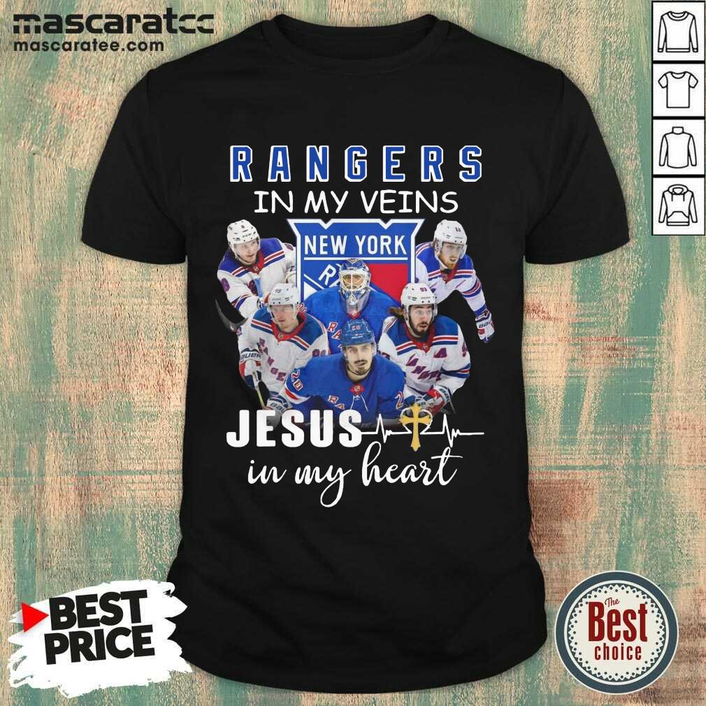 Good New York Rangers In My Veins Jesus In My Heart Shirt