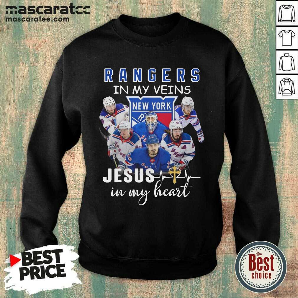 Good New York Rangers In My Veins Jesus In My Heart Shirt