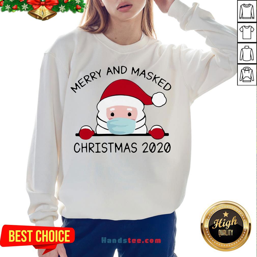 Good Santa Claus Face Mask Merry And Masked Christmas 2020 Sweat Shirt