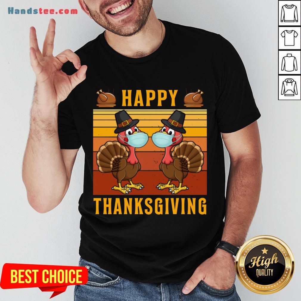 Good Thanksgiving 2020 Turkey With Mask Retro Vintage T-Shirt