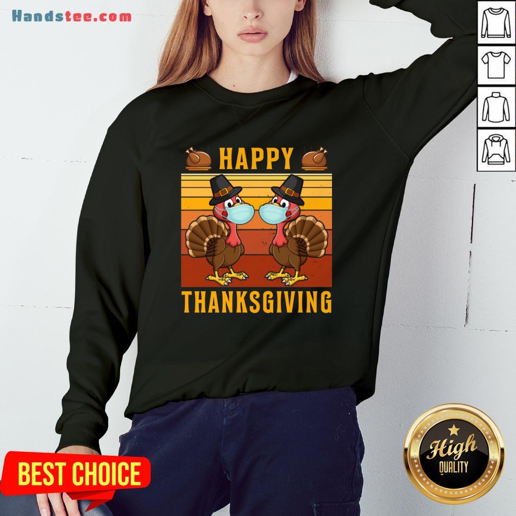 Good Thanksgiving 2020 Turkey With Mask Retro Vintage T-Shirt