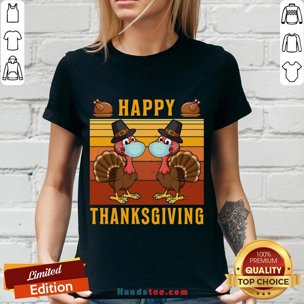 Good Thanksgiving 2020 Turkey With Mask Retro Vintage T-Shirt
