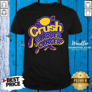 Original Crush Bladder Cancer Purple Blue And Yellow Ribbon Dysuria Shirt