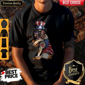 Uncle Sam Bulldog Tattoo I Love US Happy The 4th Of July Shirt