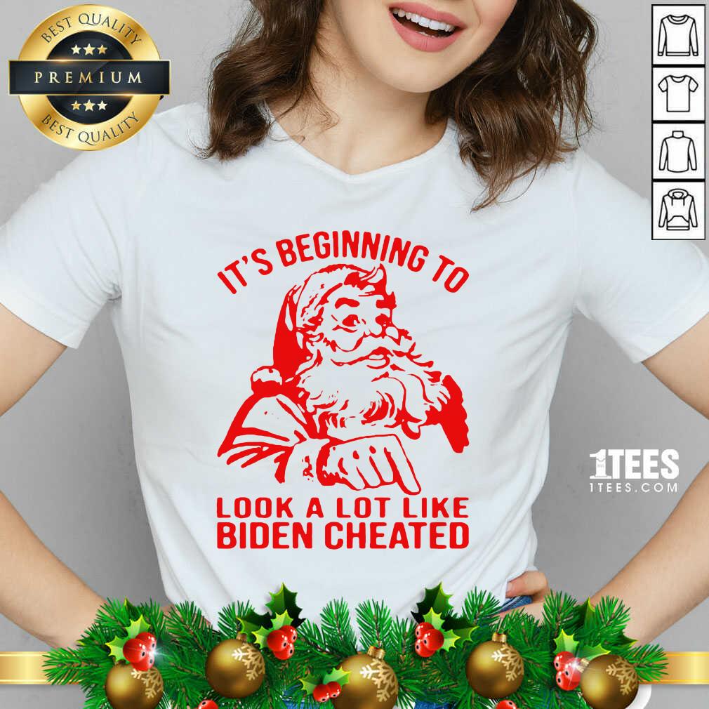Great Santa Claus It’s Beginning To Look A Lot Like Biden Cheated Shirt