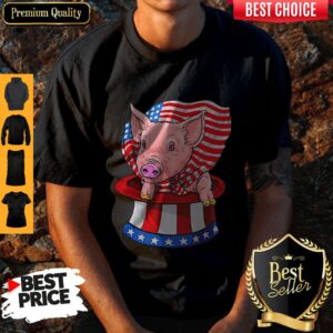 Top Pig In Hat American Flag Veteran Independence Day Shirt