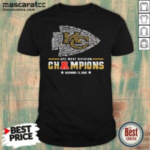 Original Kansas City Chiefs Afc West Division Champions December 13 2020 Shirt