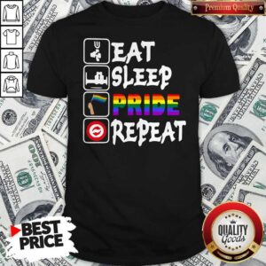 Pretty LGBT Eat Sleep Pride Repeat Shirt