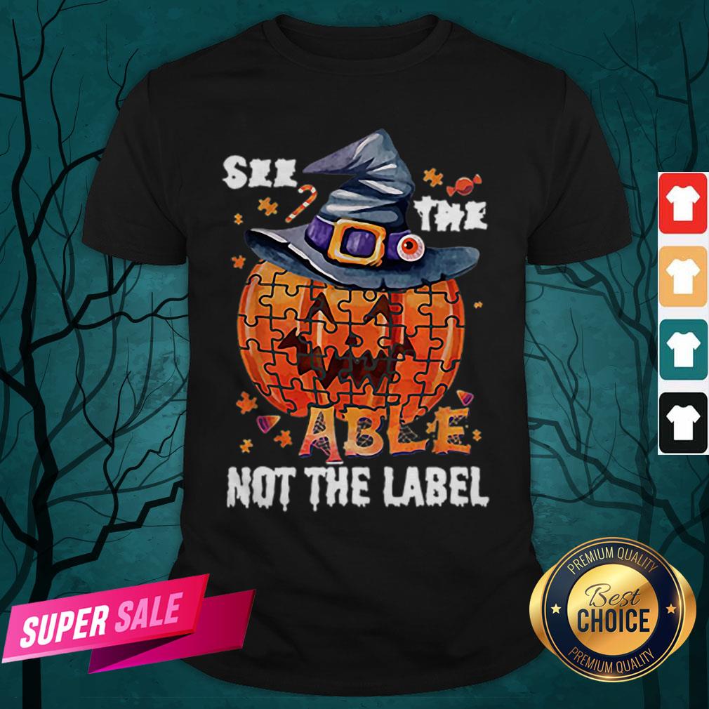 Halloween Autism Awareness Pumpkin See The Able Not The Label Shirt