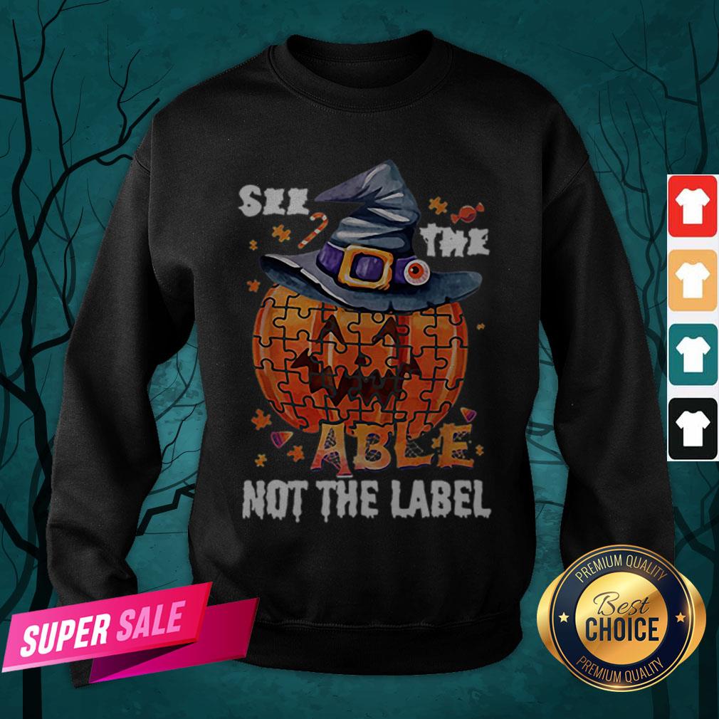 Halloween Autism Awareness Pumpkin See The Able Not The Label Shirt