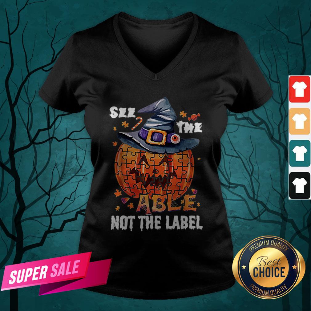 Halloween Autism Awareness Pumpkin See The Able Not The Label Shirt