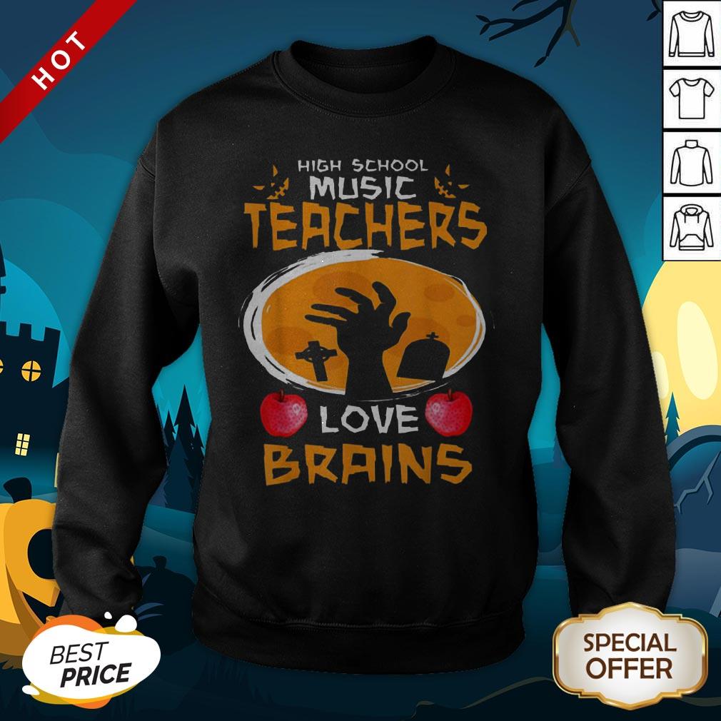 Halloween High School Science Teachers Love Brains Apple Shirt